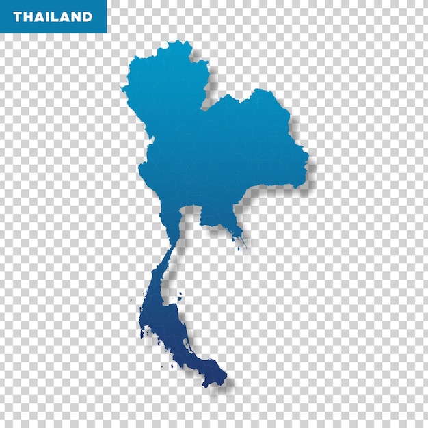 PSD mappa della thailandia su sfondo trasparente