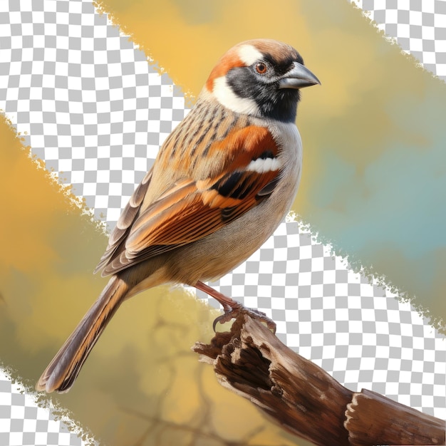 PSD thailandia isolato bell'uccello marrone l'eurasian tree sparrow passer montanus sfondo trasparente