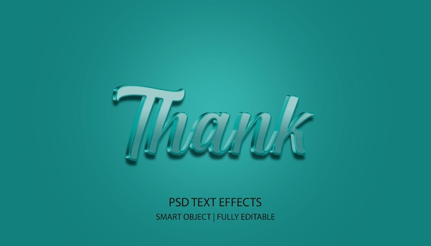 Thank 3D Text Effect Editable Text Effect PSD