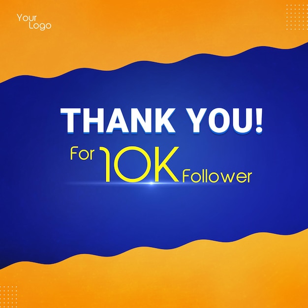 PSD thank you for 10 follower psd template design