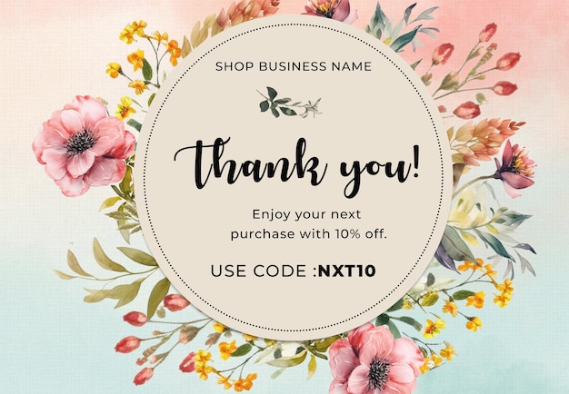 PSD thank you card template