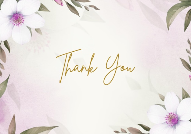 a thank you card with a floral background with a thank you card