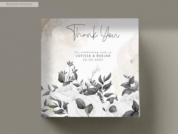 A thank you card with flowers on it