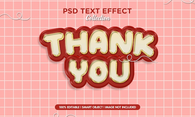 PSD thank you comic style text effect