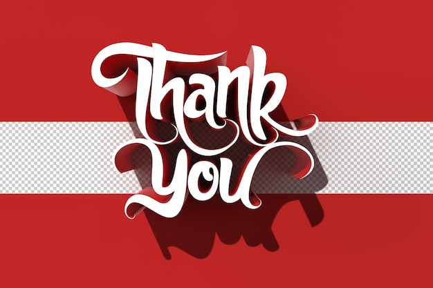 PSD thank you lettering typographical transparent psd file.