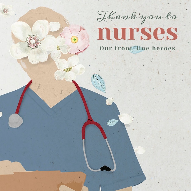 PSD thank you to nurses our frontline heroes psd mockup