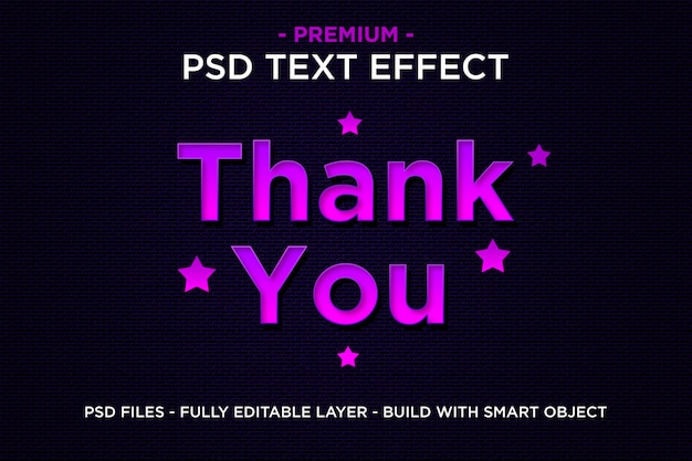 Thank You in Purple Text Effect