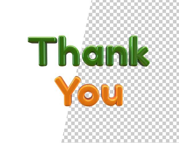 PSD thank you text 3d render