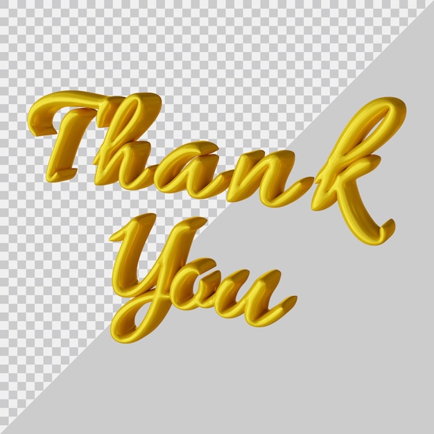 PSD thank you text effect design with 3d modern style