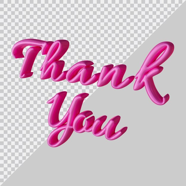 PSD thank you text effect design with 3d modern style