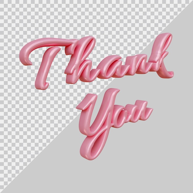 PSD thank you text effect design with 3d modern style