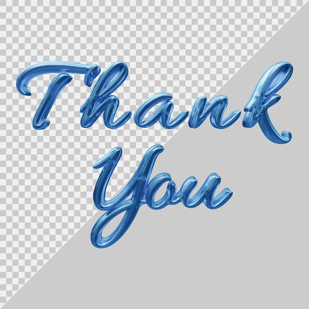 PSD thank you text effect design with 3d modern style