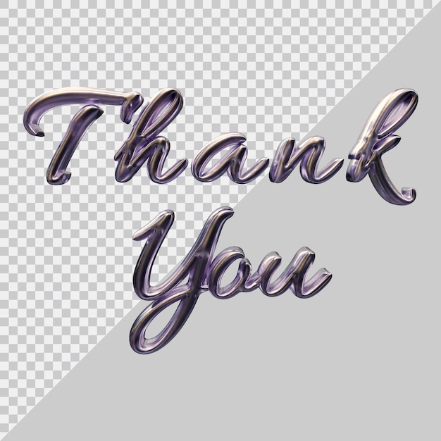 Thank you text effect design with 3d modern style