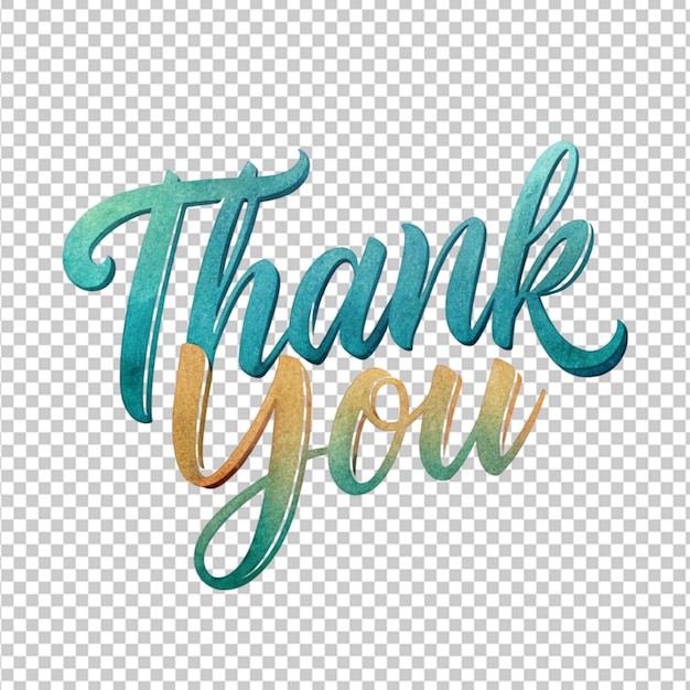 PSD thank you text transparent background