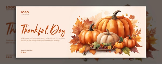 Thankful hearts gift card psd template