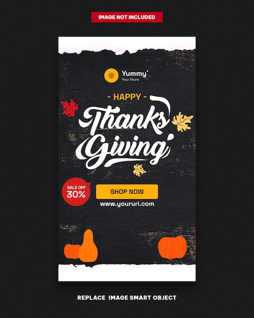 PSD thanks giving banner stories