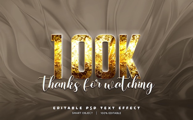 Thanks for watching 3d editable text effect mockup logo template