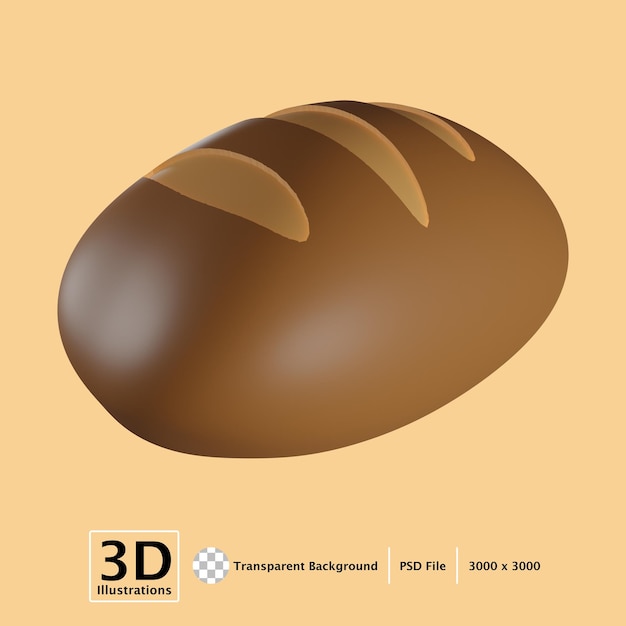 PSD illustrazione 3d del ringraziamento pane 01