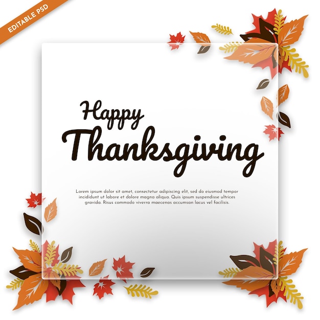 PSD thanksgiving-achtergrond in 3d-ontwerp