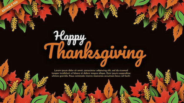 PSD thanksgiving background in 3d design