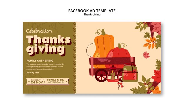 PSD thanksgiving celebration facebook template