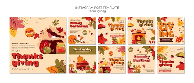 PSD thanksgiving celebration  instagram posts