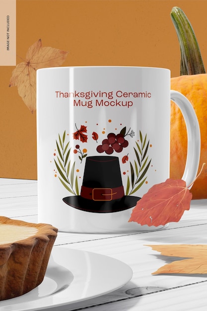 Thanksgiving ceramic mug mockup