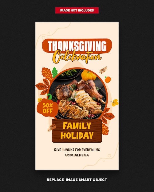 PSD thanksgiving day sale banners verhalen