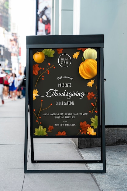 PSD thanksgiving-feest met mock-up