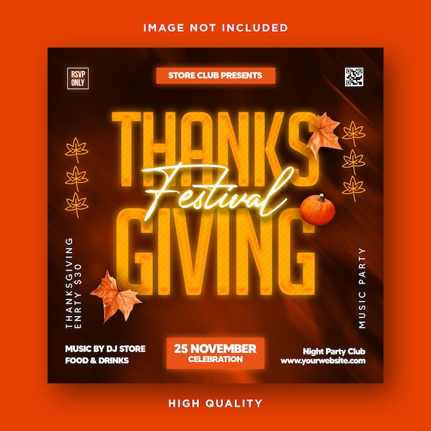 Thanksgiving flyer poster ontwerpsjabloon