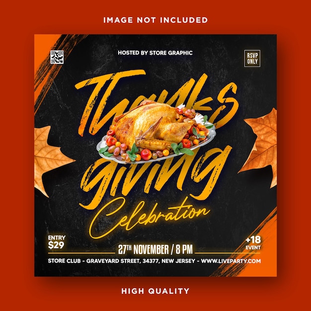 Thanksgiving flyer template autumn design