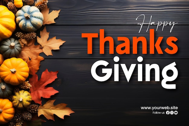 PSD thanksgiving horizontal banner template