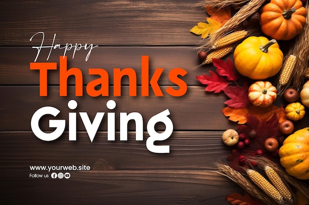 PSD thanksgiving horizontal banner template