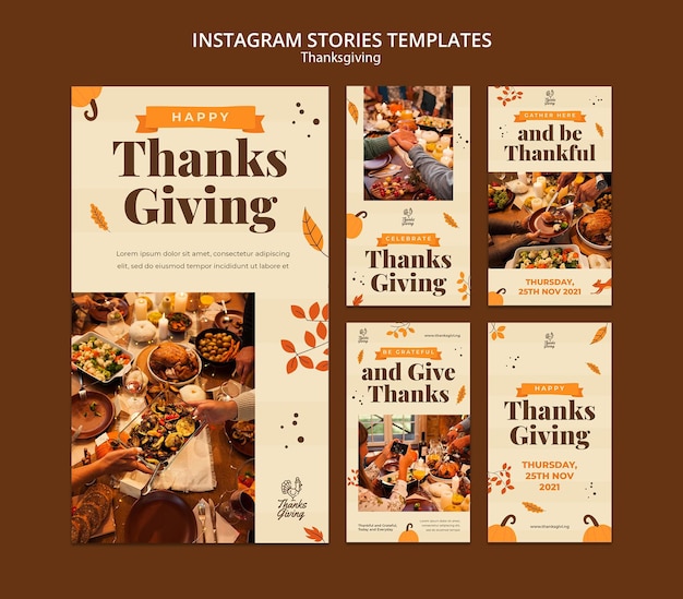 PSD thanksgiving ig stories with autumn details