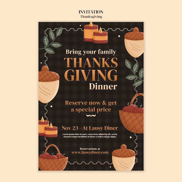 Thanksgiving invitation template design