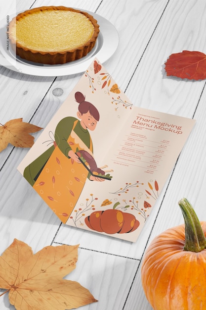 Mockup del menu del ringraziamento