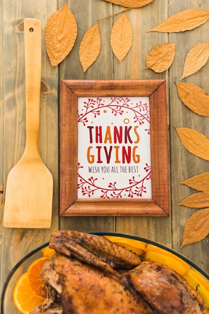 PSD thanksgiving mockup met frame