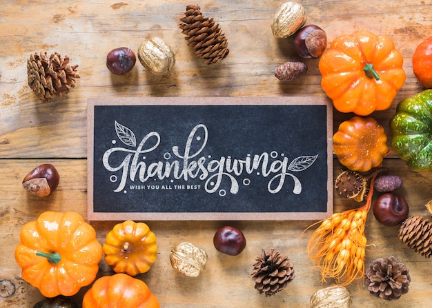 PSD thanksgiving mockup met leisteen