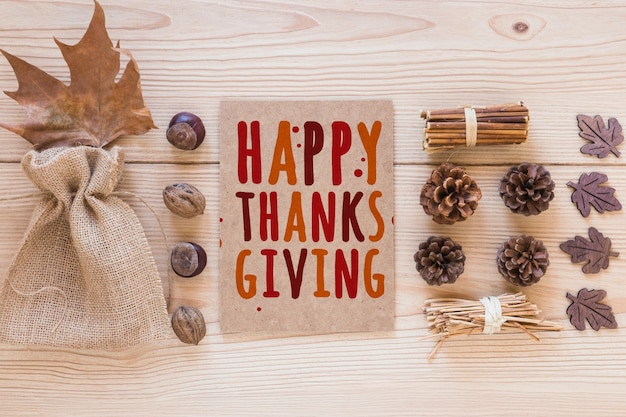 Thanksgiving mockup met wenskaart