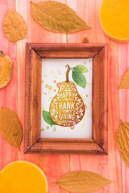 Thanksgiving mockup with frame