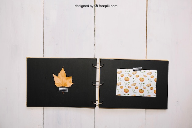 thanksgiving mockup with handmade book