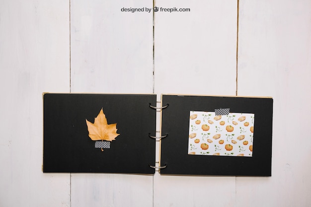 Thanksgiving mockup with handmade book