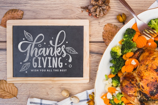 Thanksgiving mockup with slate