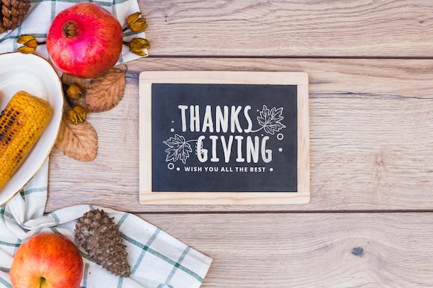 Thanksgiving mockup with slate