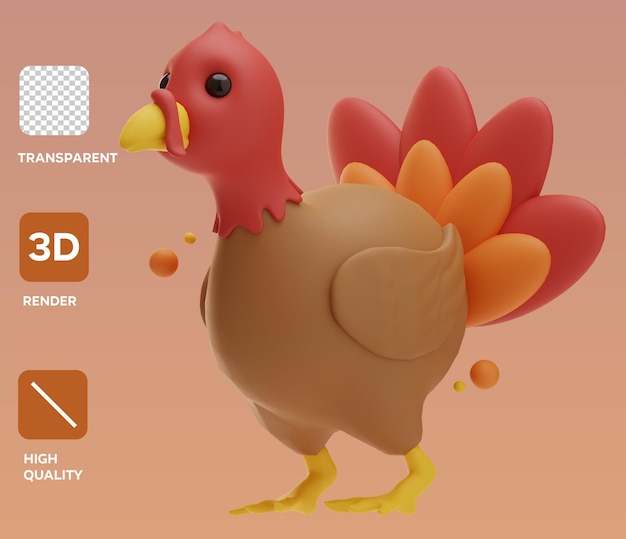 Thanksgiving object turkey bird 3d Illustration