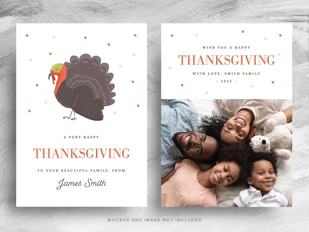 Thanksgiving party photo card template in psd