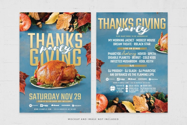 Thanksgiving Party Restuarant Flyer Template in PSD