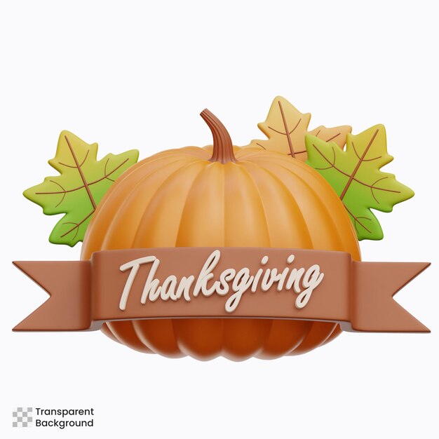 PSD thanksgiving pumpkin 3d icon illustrations