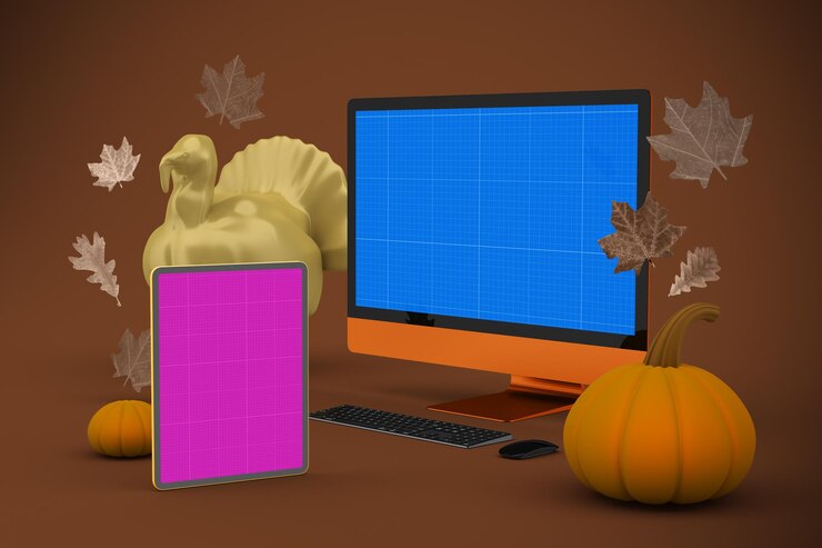 PSD thanksgiving responsive mockup