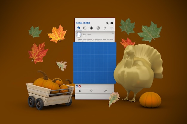 PSD thanksgiving social media mockup